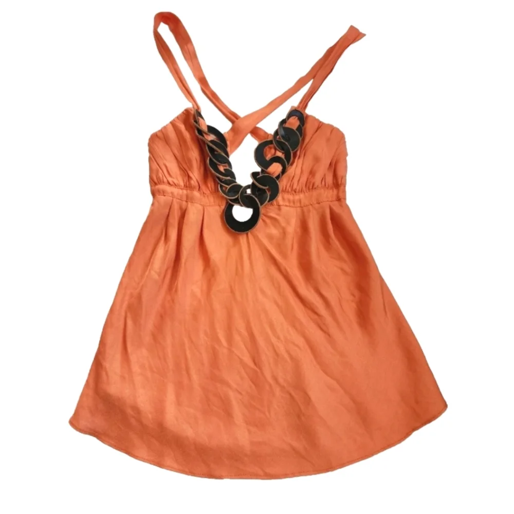 Manning Cartell Orange Babydoll Halter Top Size AUS 8 - Picture 1 of 5
